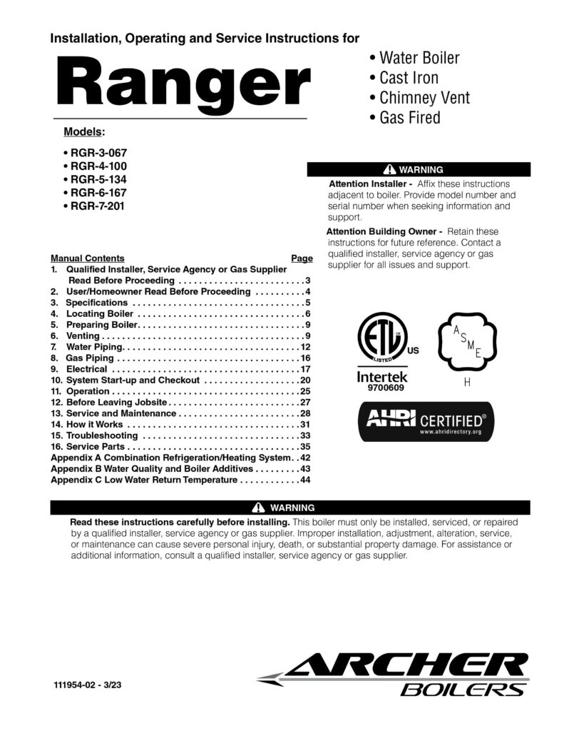 ranger manual